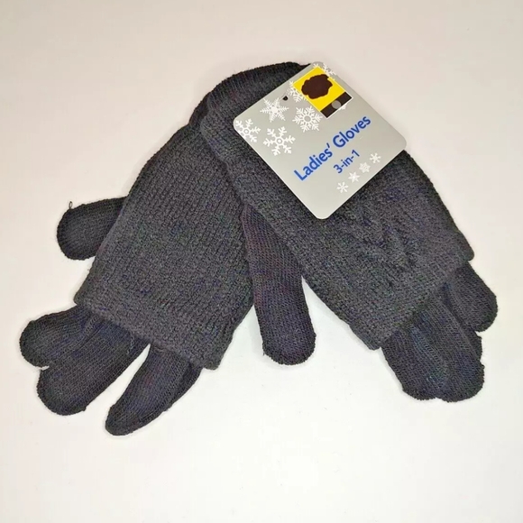 1 Pair Ladies' Gloves 3-in-1 Acrylic Polyester Spandex Assorted Color Choice New - Picture 6 of 9